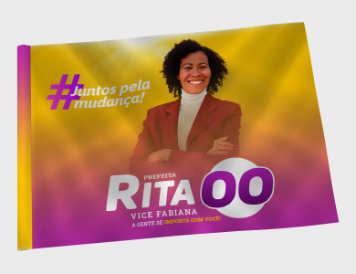 Bandeira com Haste personalizado para campanha eleitoral - Gráfica G10