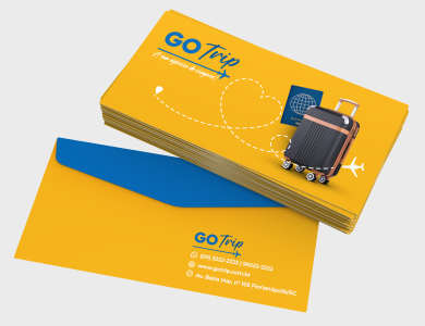 Envelope personalizado para agência de viagem - Gráfica G10