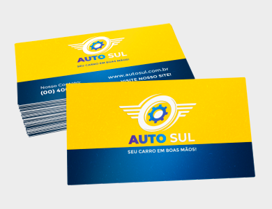 Cartão de Visita personalizado para o setor automotivo - Gráfica G10